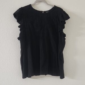 torrid Black Ruffled Sleeve Blouse